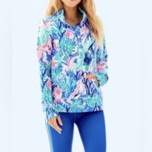 Lilly Pulitzer UPF Captain Popover Pullover Pocket Jet Stream